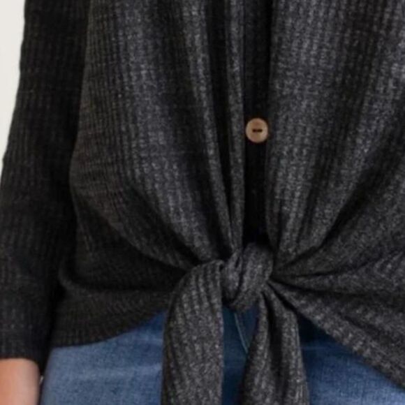 GRAY Waffle Knit Self Tie Sizes S-M-L - Picture 5 of 7